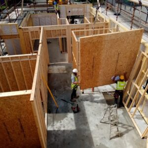 Looking down onto the Building Site for the new Wexford Rape Crisis Building, where the rooms are being constructed